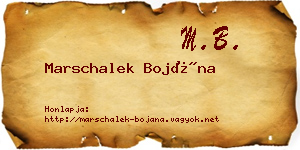Marschalek Bojána névjegykártya